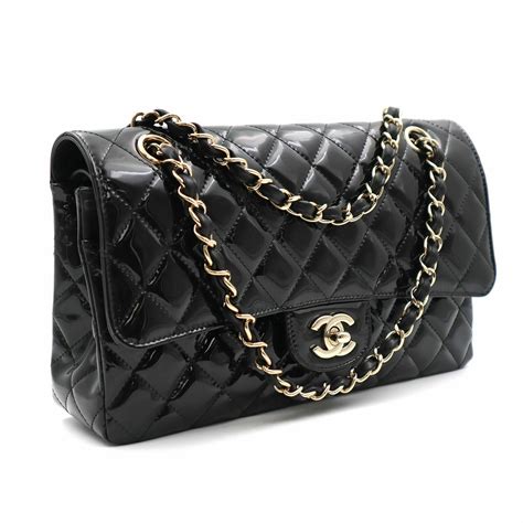 chanel patent leather flap bag|chanel bag leather types.